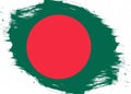 Bangladesh flag on distressed grunge brush background