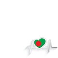 Bangladesh flag heart shaped isolated on white Royalty Free Stock Photo