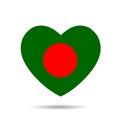 I love Bangladesh .Bangladesh flag heart vector illustration isolated on white background Royalty Free Stock Photo