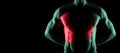 Bangladesh flag on muscled male torso with abs Royalty Free Stock Photo