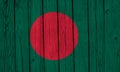 Bangladesh Flag Over Wood Planks