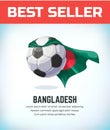 Bangladesh football or soccer ball. Football national team. Vector illustration