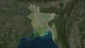 Bangladesh highlighted. High-res satellite