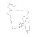 Bangladesh linear map on a white background. Vector illustration