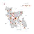 Bangladesh map with administrative divisions.