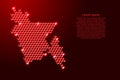 Bangladesh map from 3D red cubes isometric abstract concept, square pattern, angular geometric shape, for banner, poster. Vector