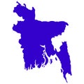 Bangladesh. Map O Bangladesh Vector silhouette.