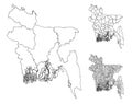 Bangladesh outline map administrative regions