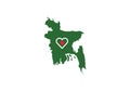 Bangladesh outline map country shape state borders national symbol flag