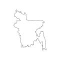 Bangladesh outline map national borders