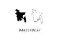 Bangladesh outline map national borders