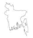 Bangladesh outline map vector illustration