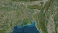 Bangladesh outlined. High-res satellite
