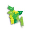 Bangladesh political map of administrative divisions