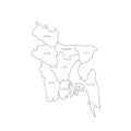 Bangladesh political map of administrative divisions