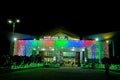 Bangladesh rajshahi, 8 october 2019. rajshahi railway station front view at night