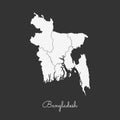 Bangladesh region map: white outline on grey.