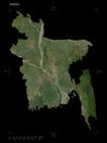 Bangladesh shape on black. Low-res satellite