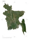 Bangladesh shape on white. Low-res satellite