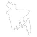 Bangladesh - solid black outline border map of country area. Simple flat vector illustration