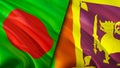 Bangladesh and Sri Lanka flags. 3D Waving flag design. Bangladesh Sri Lanka flag, picture, wallpaper. Bangladesh vs Sri Lanka