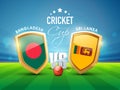 Bangladesh Vs Sri Lanka Cricket match concept.