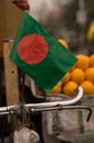 Bangladeshi flag attached in a fruit van