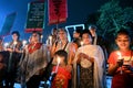 Protest against Slaughter of Palestinian women and children candlelight vigil in Dhaka.