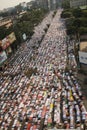 Muslims Prayer on the street in Dhaka.