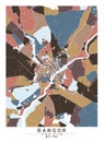 Bangor Maine USA Creative Color Block city Map Decor Serie