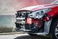 BANGSAN, THAILAND - August 18, Car on blurry foreground with background. in showroom of mazda thailand. Wait maintenance for custo