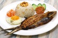 Bangsilog (milkfish, fried rice, and egg), traditional Filipino breakfast