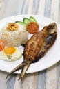 Bangsilog (milkfish, fried rice, and egg), traditional Filipino breakfast