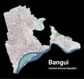 Bangui, Central African Republic, map. Detailed map of Bangui city administrative area. Cityscape urban panorama. Outline map with Royalty Free Stock Photo