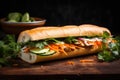 Banh Mi - Delicious Vietnamese Sandwich with Vibrant Ingredients