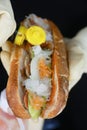 banh mi while preparing, Vietnamese style of sandwich