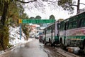 Banikhet, Dalhousie, Himachal Pradesh, India - January 2019. After consequences of heavy snowfall, Himachal Pradesh Road Transport