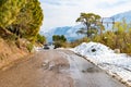 Banikhet, Dalhousie, Himachal Pradesh, India - January 2019. After consequences of heavy snowfall, Himachal Pradesh Road Transport