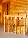 Banisters in the wooden, modern house.