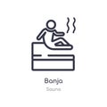 Banja outline icon. isolated line vector illustration from sauna collection. editable thin stroke banja icon on white background