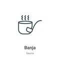 Banja outline vector icon. Thin line black banja icon, flat vector simple element illustration from editable sauna concept