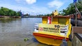 Banjarmasin city tourism office boat is docked, South Kalimantan, Indonesia