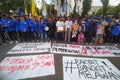 BANJARMASIN, INDONESIA, APRIL 14, 2022: Student Demonstration Rejects President for 3 Periods