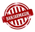 Banjarmasin - Red grunge button, stamp