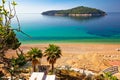 Banje beach and Lokrum island in Dubrovnik Royalty Free Stock Photo