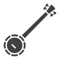 Banjo glyph icon, music and instrument Royalty Free Stock Photo