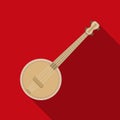 Banjo icon in flat style isolated on white background. Musical instruments symbol stock vector illustration Royalty Free Stock Photo