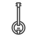 Banjo line icon, music and country, instrument sign, vector graphics, a linear pattern on a white background. Royalty Free Stock Photo