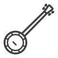 Banjo line icon, music and instrument, Royalty Free Stock Photo