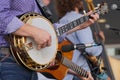 Banjo player in a band Royalty Free Stock Photo